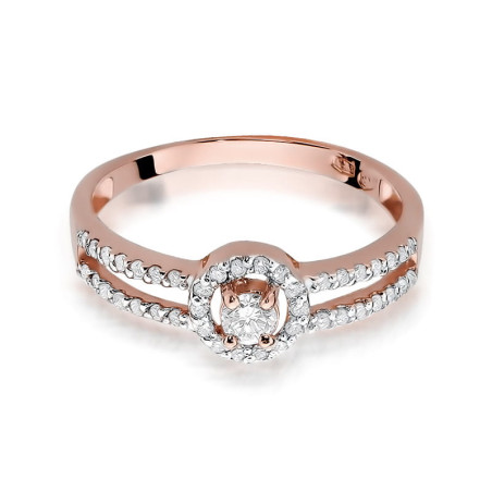 Pierścionek W272 Diament 0,10ct różowe złoto