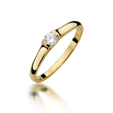 Pierścionek W369 Diament 0,15ct żółte złoto
