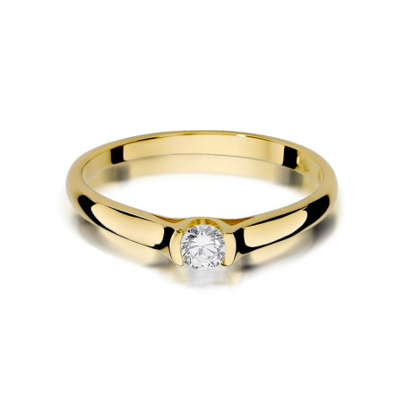 Pierścionek W369 Diament 0,15ct żółte złoto