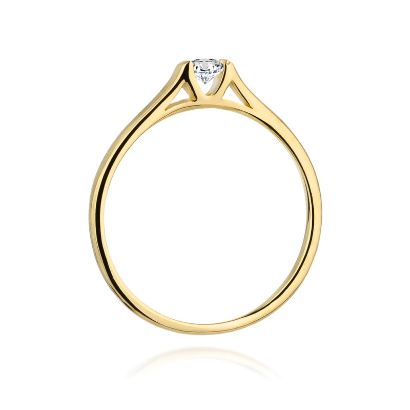 Pierścionek W369 Diament 0,15ct żółte złoto