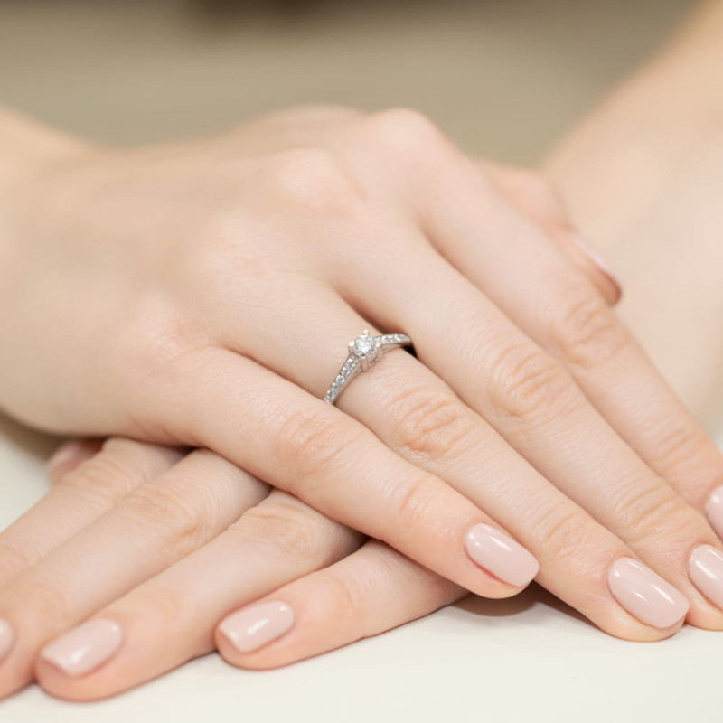 Pierścionek W364 Diament 0,30ct białe złoto