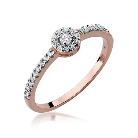 Pierścionek W273 Diament 0,05ct różowe złoto