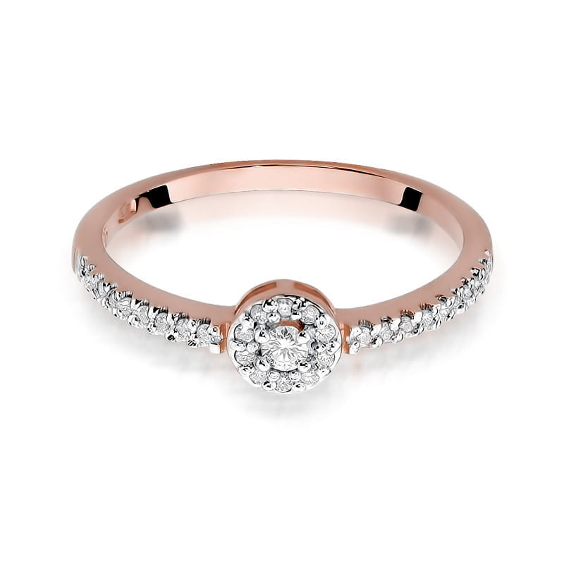 Pierścionek W273 Diament 0,05ct różowe złoto