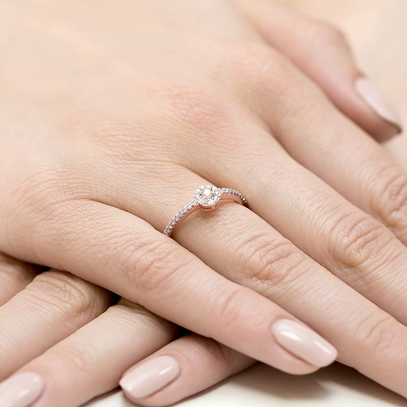 Pierścionek W273 Diament 0,05ct różowe złoto