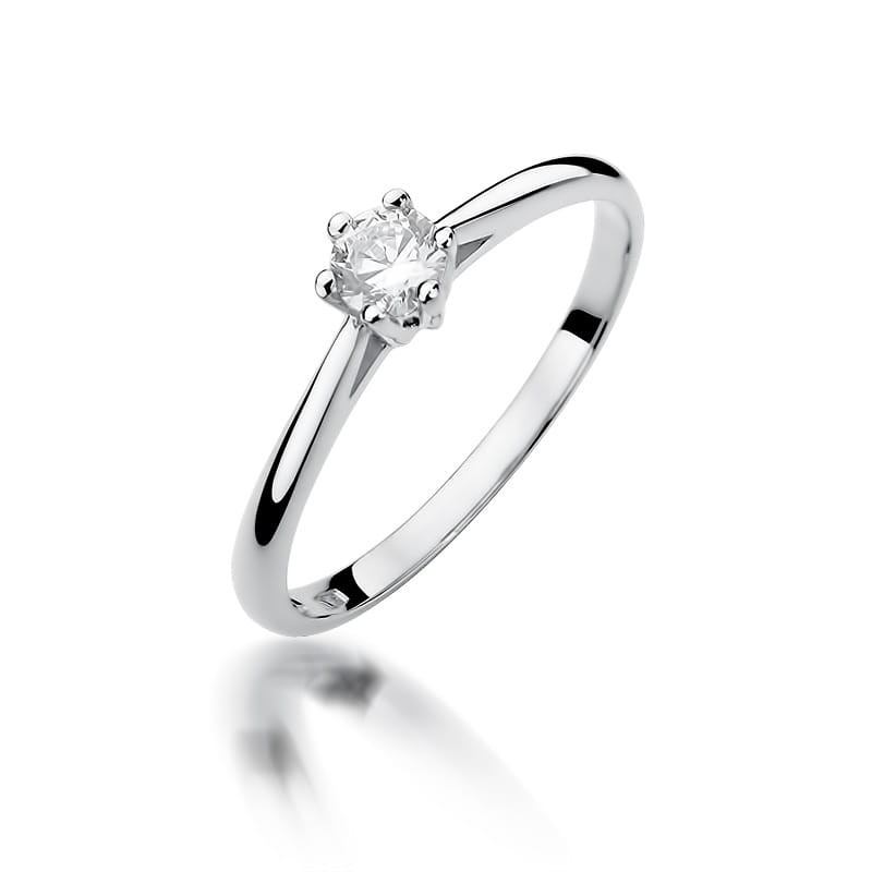 Pierścionek W365 Diament 0,15ct białe złoto