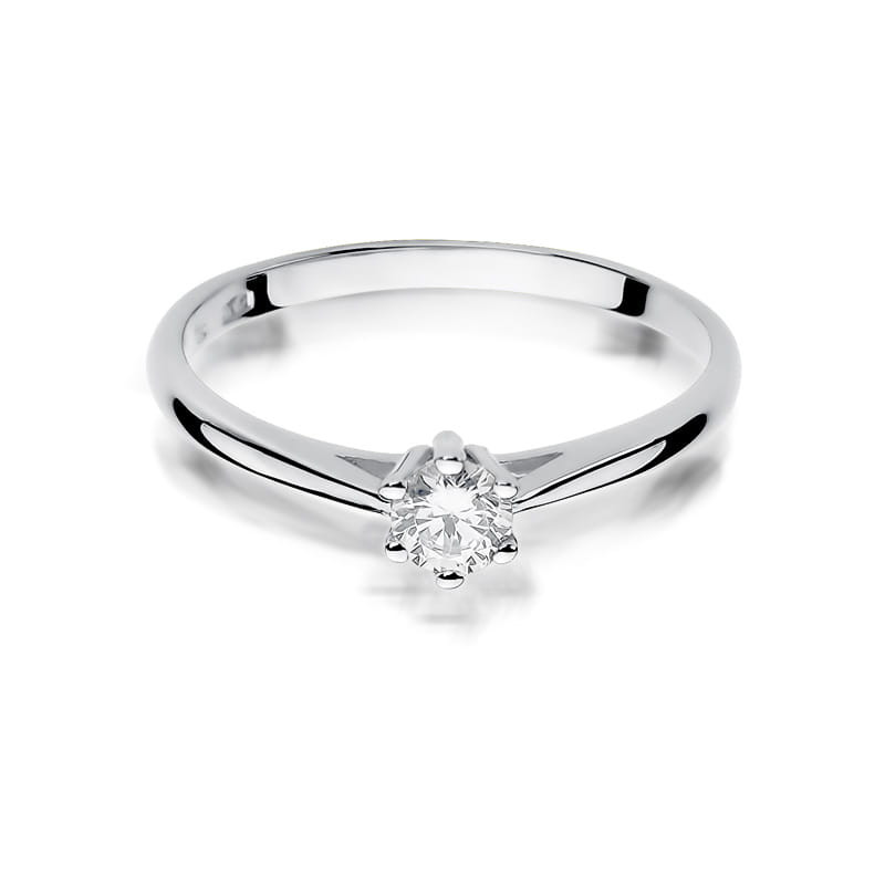 Pierścionek W365 Diament 0,15ct białe złoto