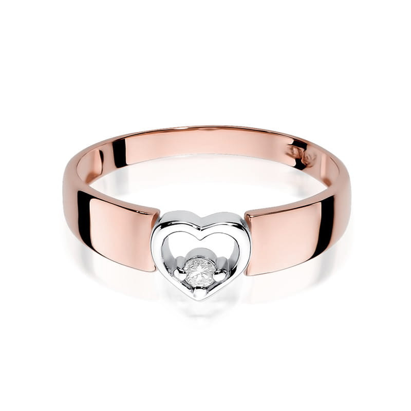 Pierścionek W276 Diament 0,04ct różowe złoto