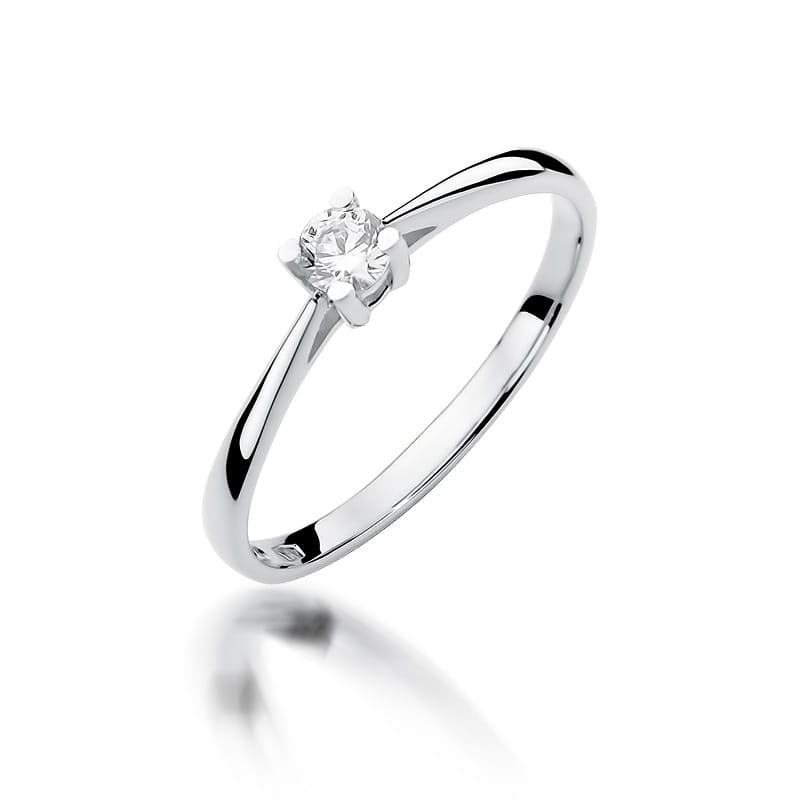 Pierścionek W367 Diament 0,15ct białe złoto