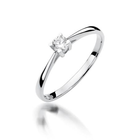 Pierścionek W367 Diament 0,15ct białe złoto