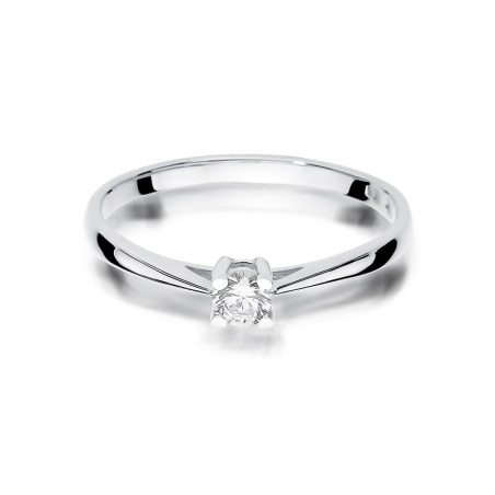 Pierścionek W367 Diament 0,15ct białe złoto