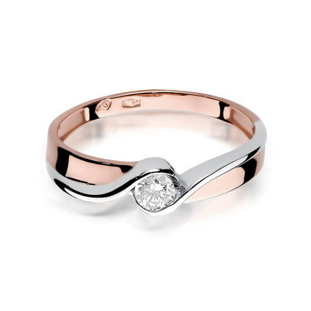 Pierścionek W278 Diament 0,15ct różowe złoto