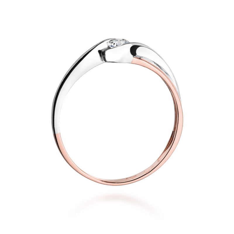 Pierścionek W278 Diament 0,15ct różowe złoto