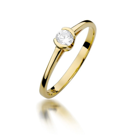Pierścionek W375 Diament 0,23ct żółte złoto