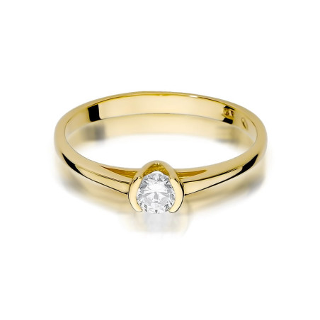 Pierścionek W375 Diament 0,23ct żółte złoto