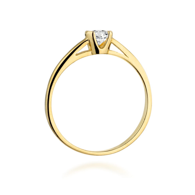 Pierścionek W375 Diament 0,23ct żółte złoto