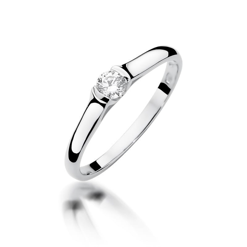 Pierścionek W369 Diament 0,15ct białe złoto