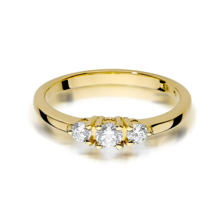 Pierścionek W377 Diament 0,15ct żółte złoto