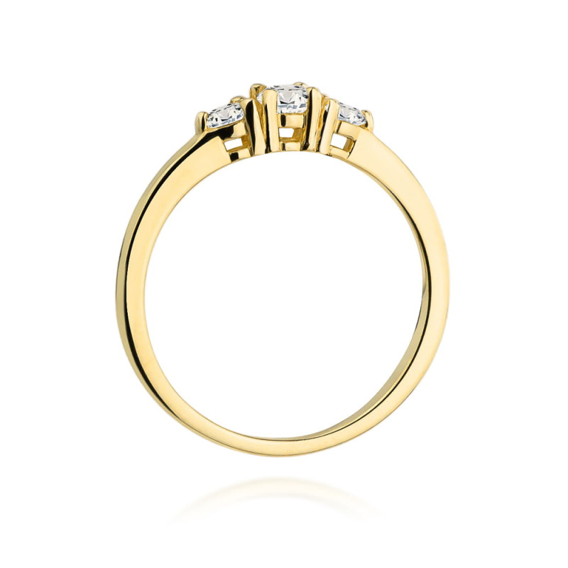 Pierścionek W377 Diament 0,15ct żółte złoto