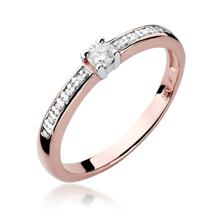 Pierścionek W288 Diament 0,08ct różowe złoto