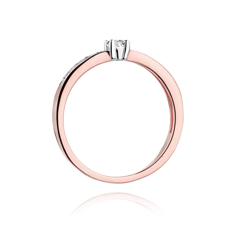 Pierścionek W288 Diament 0,08ct różowe złoto