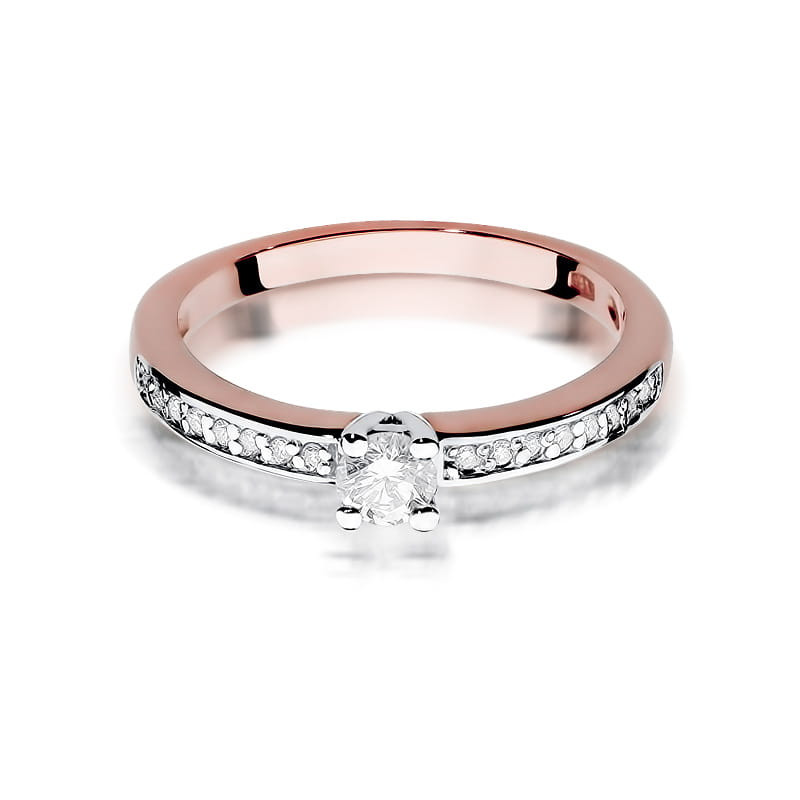 Pierścionek W288 Diament 0,20ct różowe złoto