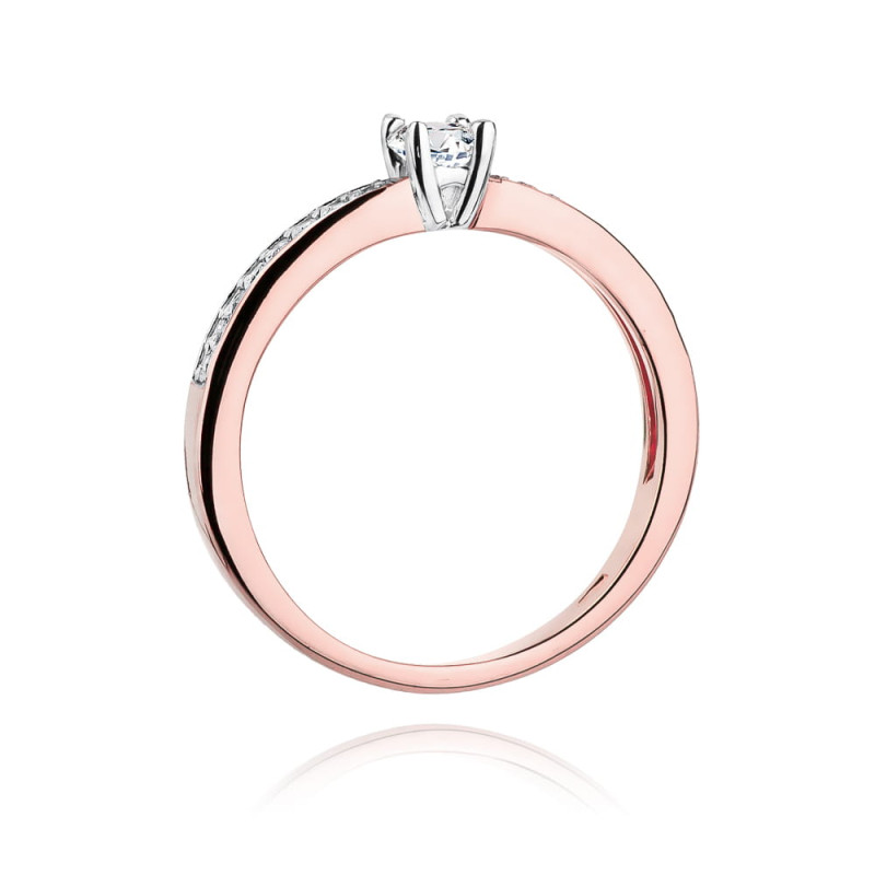 Pierścionek W288 Diament 0,20ct różowe złoto
