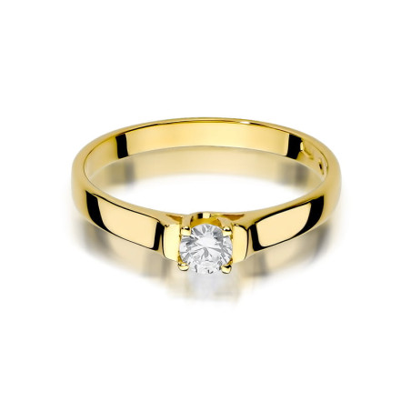 Pierścionek W381 Diament 0,18ct żółte złoto