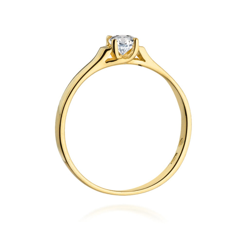 Pierścionek W381 Diament 0,18ct żółte złoto