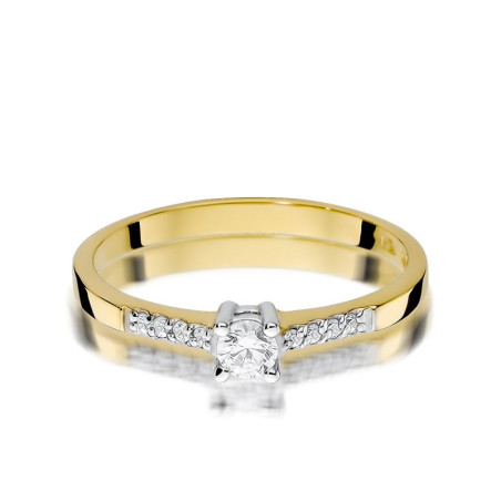 Pierścionek W382 Diament 0,15ct żółte złoto