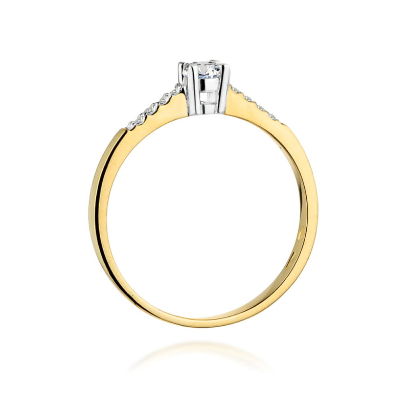 Pierścionek W382 Diament 0,15ct żółte złoto