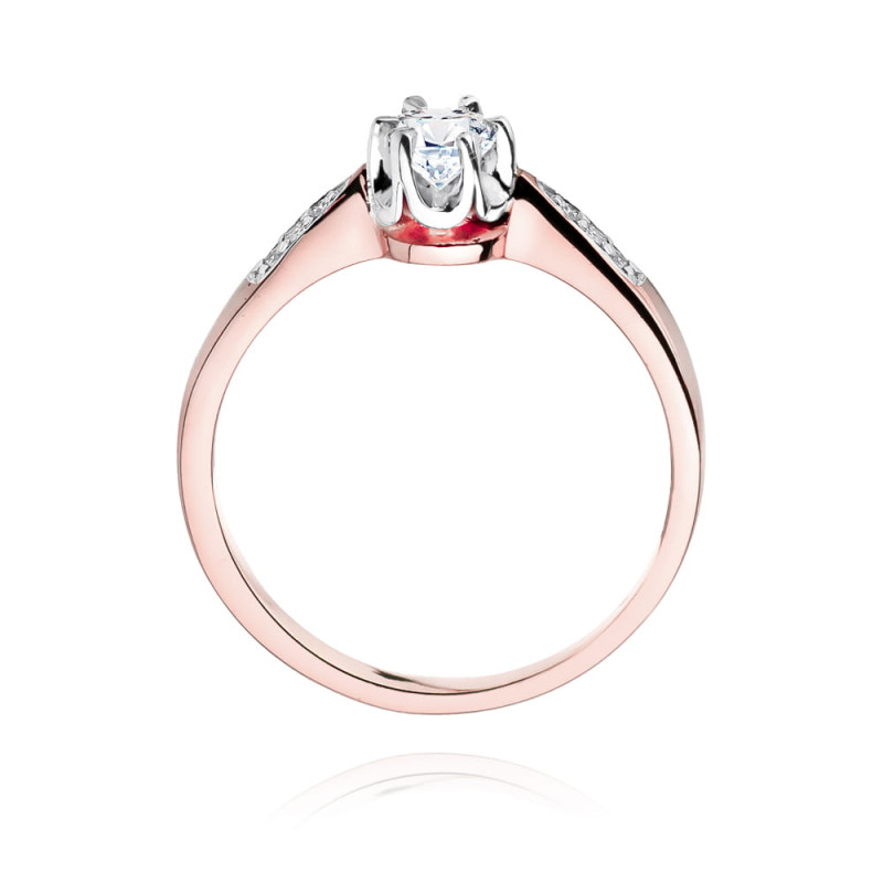 Pierścionek W291 Diament 0,20ct różowe złoto