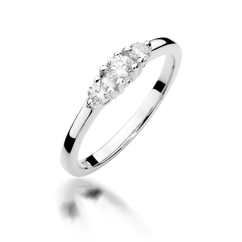 Pierścionek W377 Diament 0,15ct białe złoto