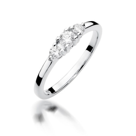 Pierścionek W377 Diament 0,15ct białe złoto