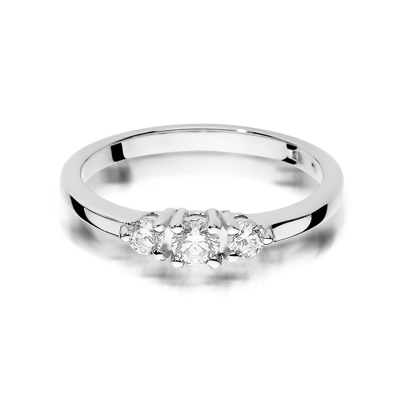 Pierścionek W377 Diament 0,15ct białe złoto