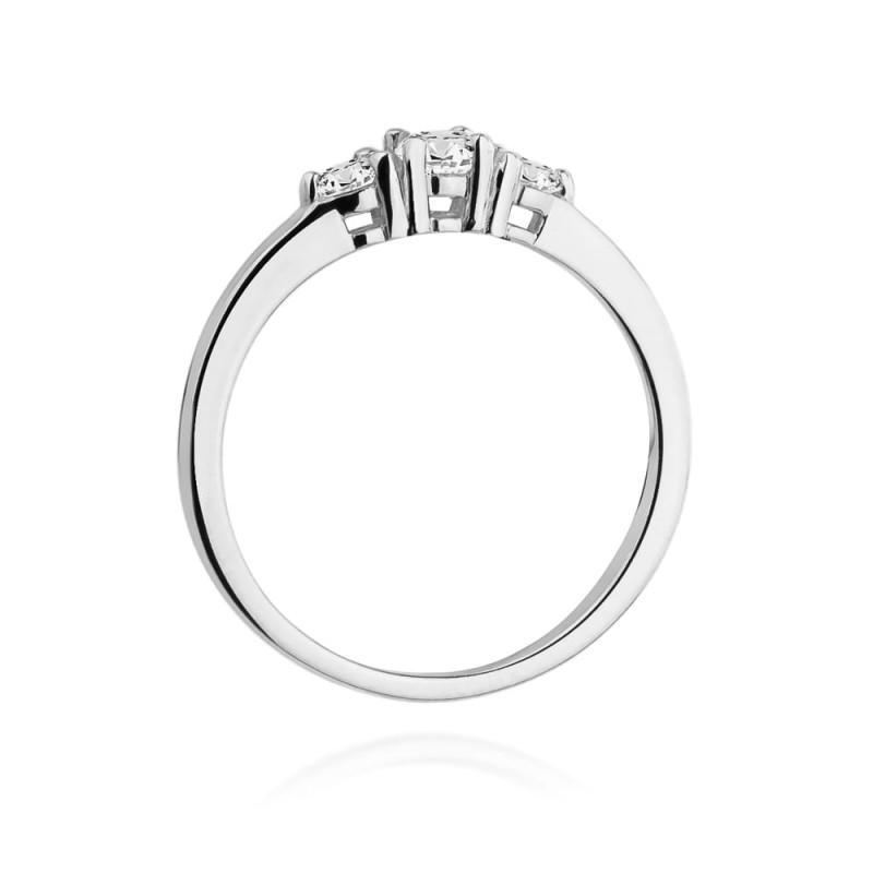 Pierścionek W377 Diament 0,15ct białe złoto