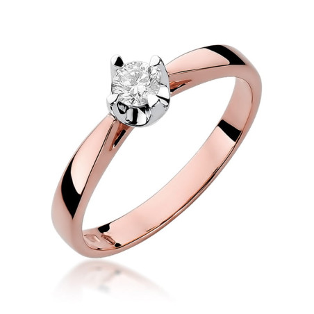 Pierścionek W293 Diament 0,20ct różowe złoto