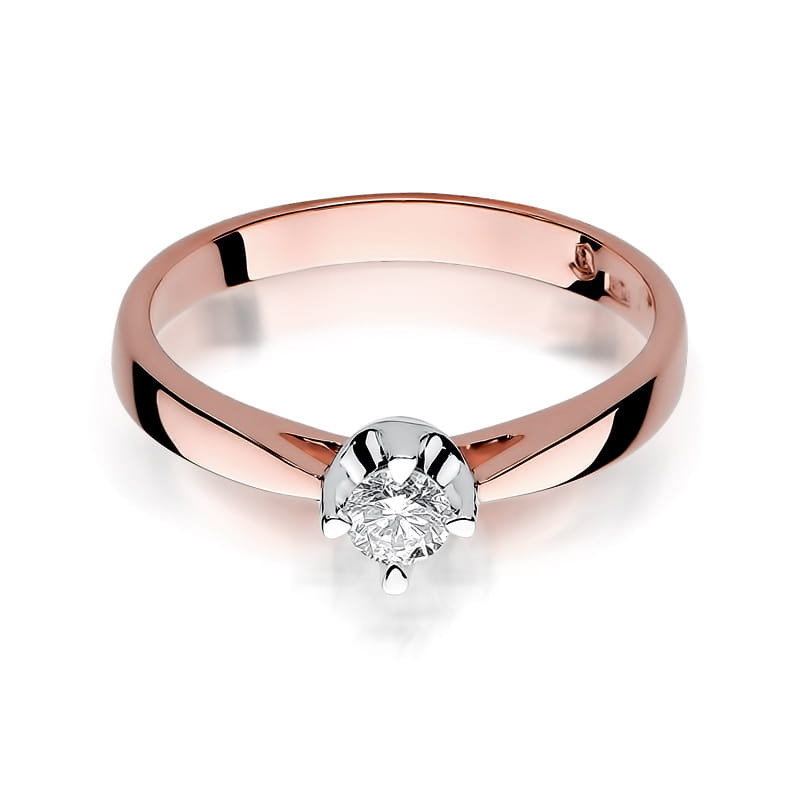 Pierścionek W293 Diament 0,20ct różowe złoto