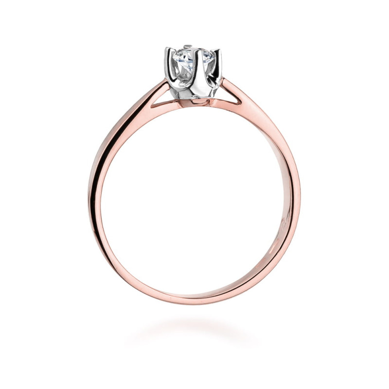 Pierścionek W293 Diament 0,20ct różowe złoto