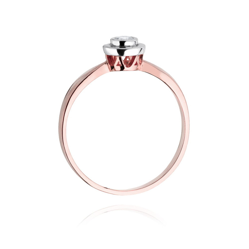 Pierścionek W294 Diament 0,15ct różowe złoto