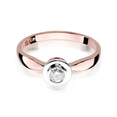 Pierścionek W294 Diament 0,20ct różowe złoto