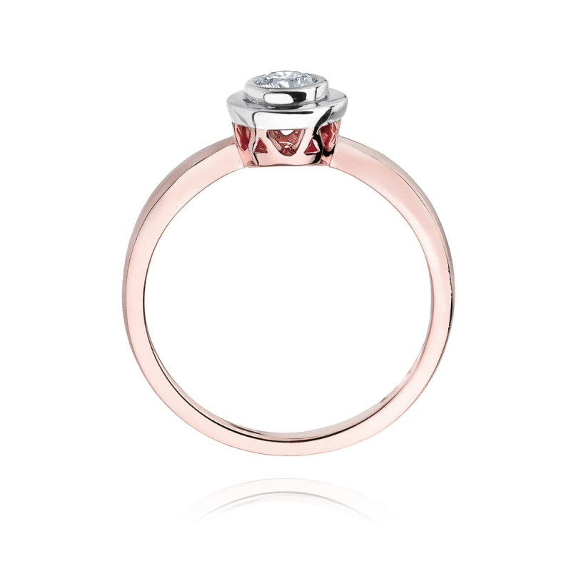 Pierścionek W294 Diament 0,20ct różowe złoto