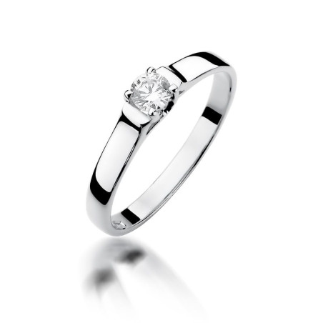 Pierścionek W381 Diament 0,18ct białe złoto