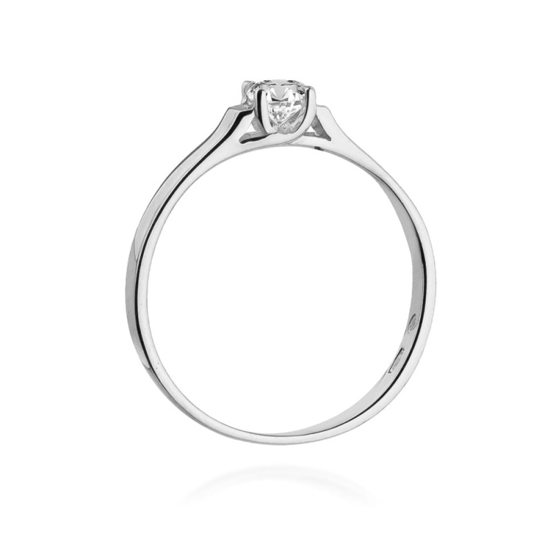 Pierścionek W381 Diament 0,18ct białe złoto