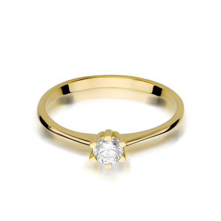Pierścionek W387 Diament 0,23ct żółte złoto