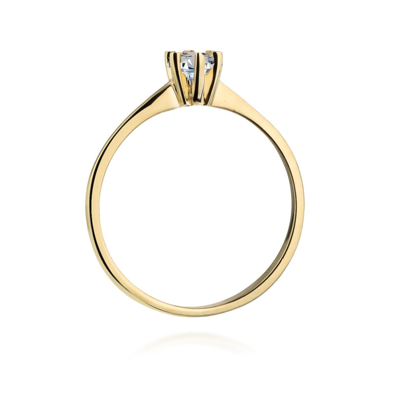 Pierścionek W387 Diament 0,23ct żółte złoto
