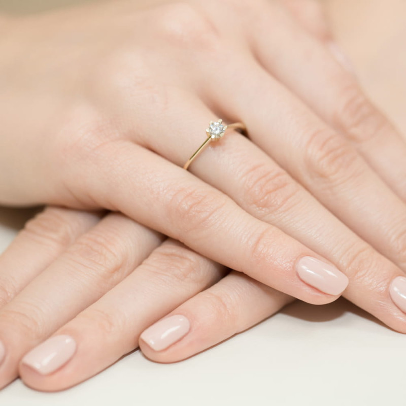 Pierścionek W387 Diament 0,23ct żółte złoto