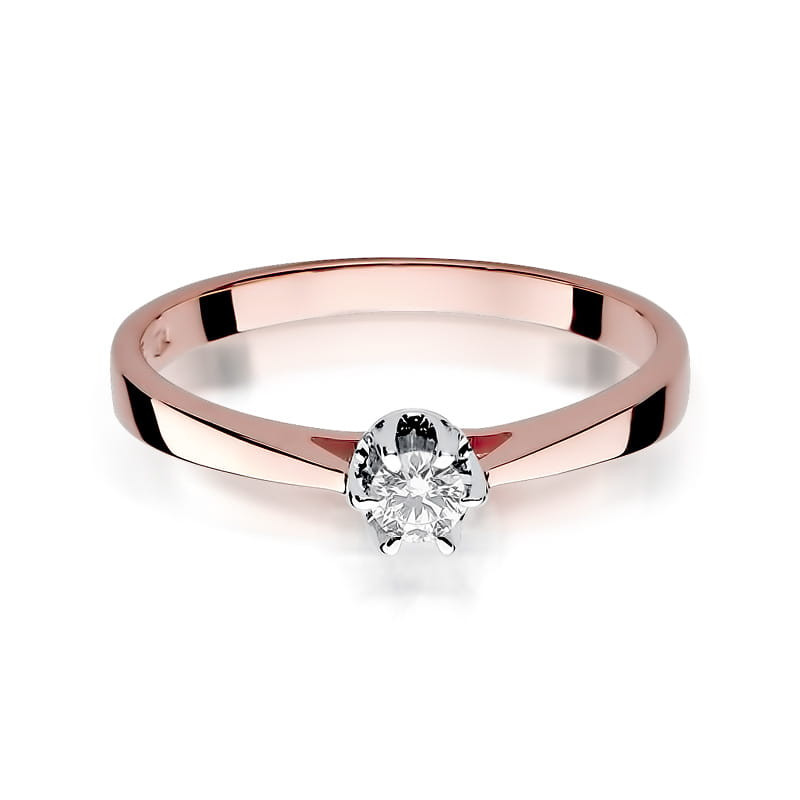 Pierścionek W295 Diament 0,12ct różowe złoto