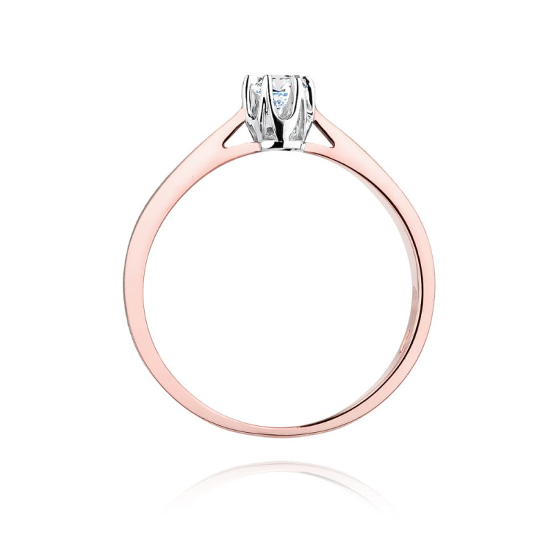 Pierścionek W295 Diament 0,12ct różowe złoto