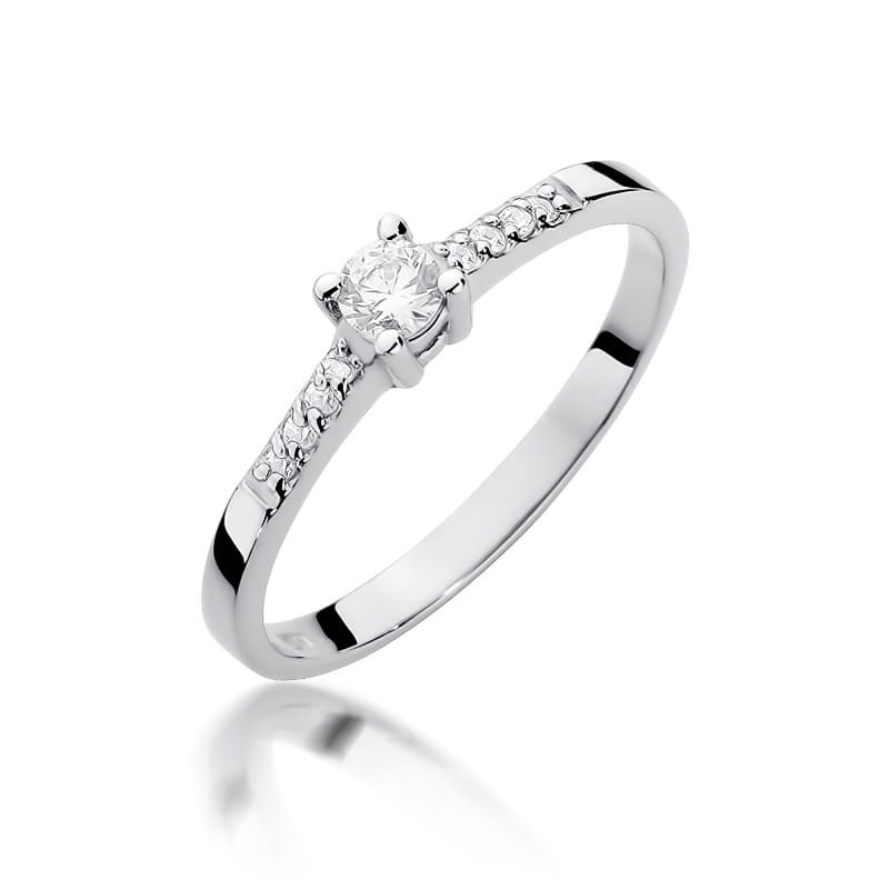 Pierścionek W382 Diament 0,15ct białe złoto