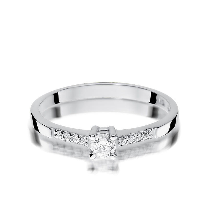Pierścionek W382 Diament 0,15ct białe złoto